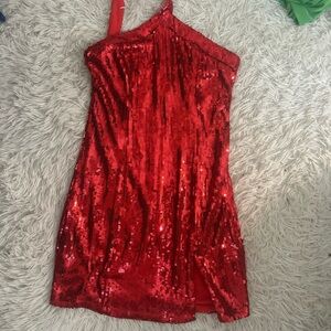 Superdown red sparkly mini dress
